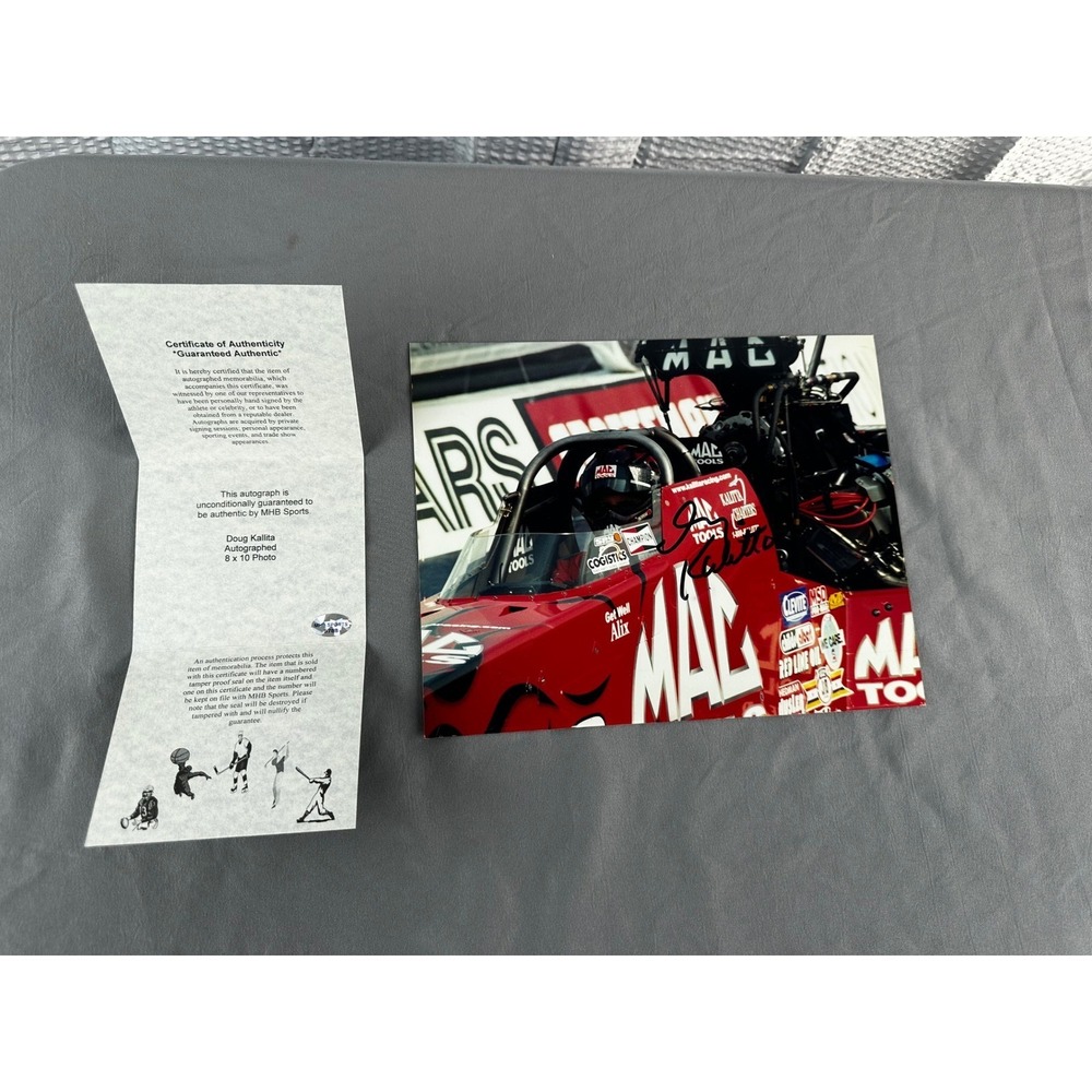 Doug Kalitta Autographed Photo Sports Cert of Authenticity NHRA‎ Drag Racing